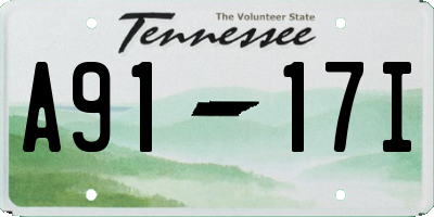 TN license plate A9117I