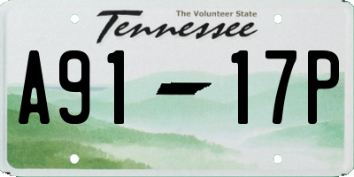 TN license plate A9117P