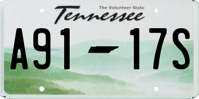 TN license plate A9117S