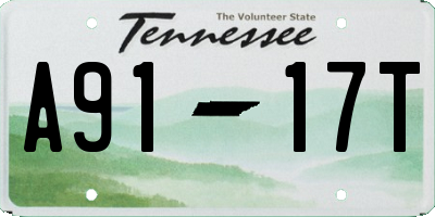 TN license plate A9117T