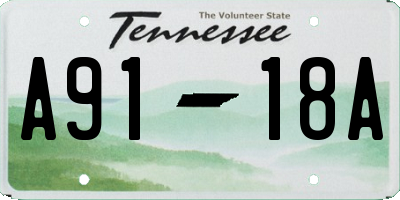 TN license plate A9118A