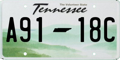 TN license plate A9118C