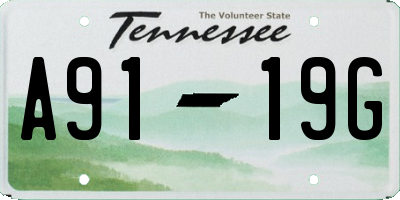 TN license plate A9119G