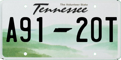 TN license plate A9120T