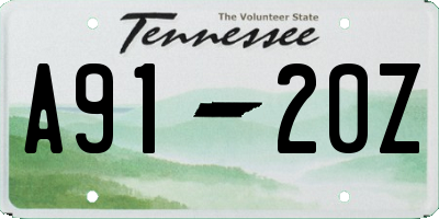 TN license plate A9120Z