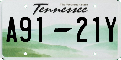 TN license plate A9121Y
