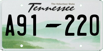 TN license plate A9122O