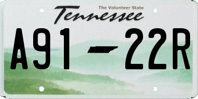 TN license plate A9122R