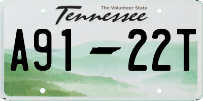 TN license plate A9122T