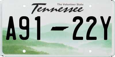 TN license plate A9122Y