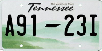 TN license plate A9123I
