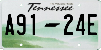 TN license plate A9124E