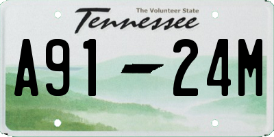 TN license plate A9124M