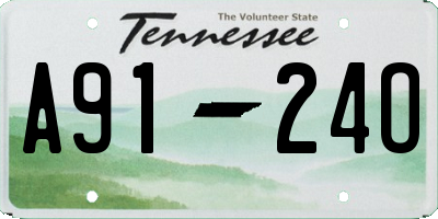TN license plate A9124O