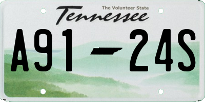 TN license plate A9124S