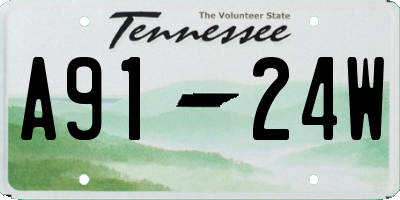 TN license plate A9124W