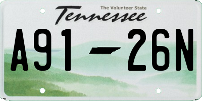 TN license plate A9126N