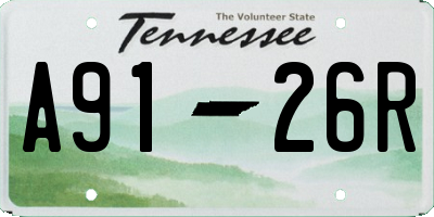 TN license plate A9126R