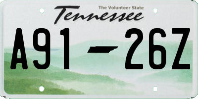 TN license plate A9126Z