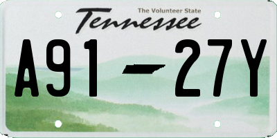 TN license plate A9127Y