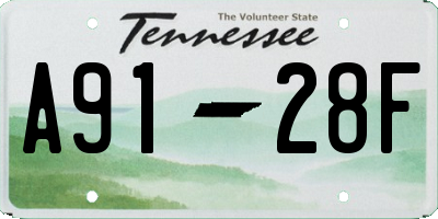 TN license plate A9128F