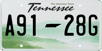 TN license plate A9128G