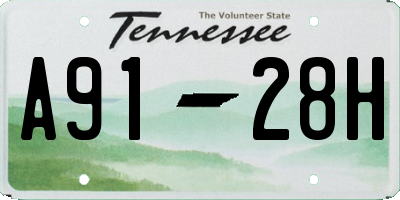 TN license plate A9128H