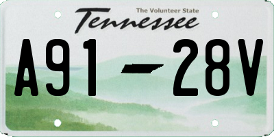 TN license plate A9128V