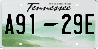 TN license plate A9129E