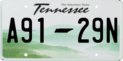 TN license plate A9129N