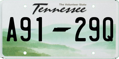 TN license plate A9129Q
