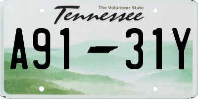 TN license plate A9131Y