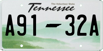 TN license plate A9132A