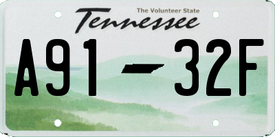 TN license plate A9132F