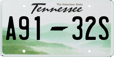 TN license plate A9132S