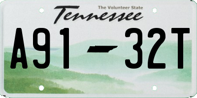 TN license plate A9132T