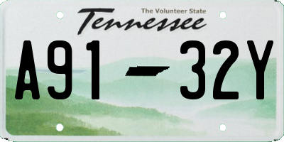 TN license plate A9132Y