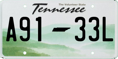 TN license plate A9133L