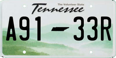 TN license plate A9133R