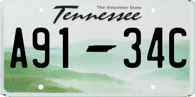 TN license plate A9134C