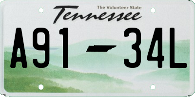 TN license plate A9134L