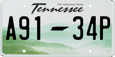 TN license plate A9134P