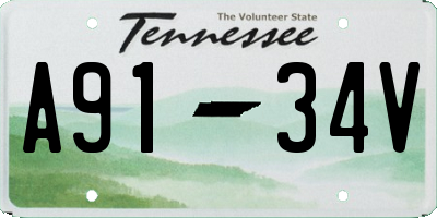 TN license plate A9134V