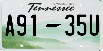 TN license plate A9135U