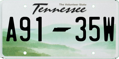 TN license plate A9135W