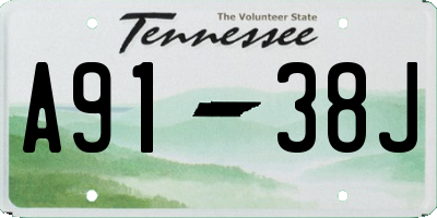 TN license plate A9138J