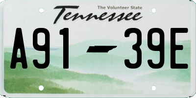 TN license plate A9139E