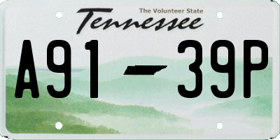 TN license plate A9139P