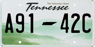 TN license plate A9142C