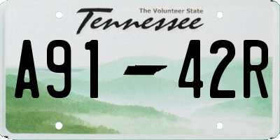 TN license plate A9142R